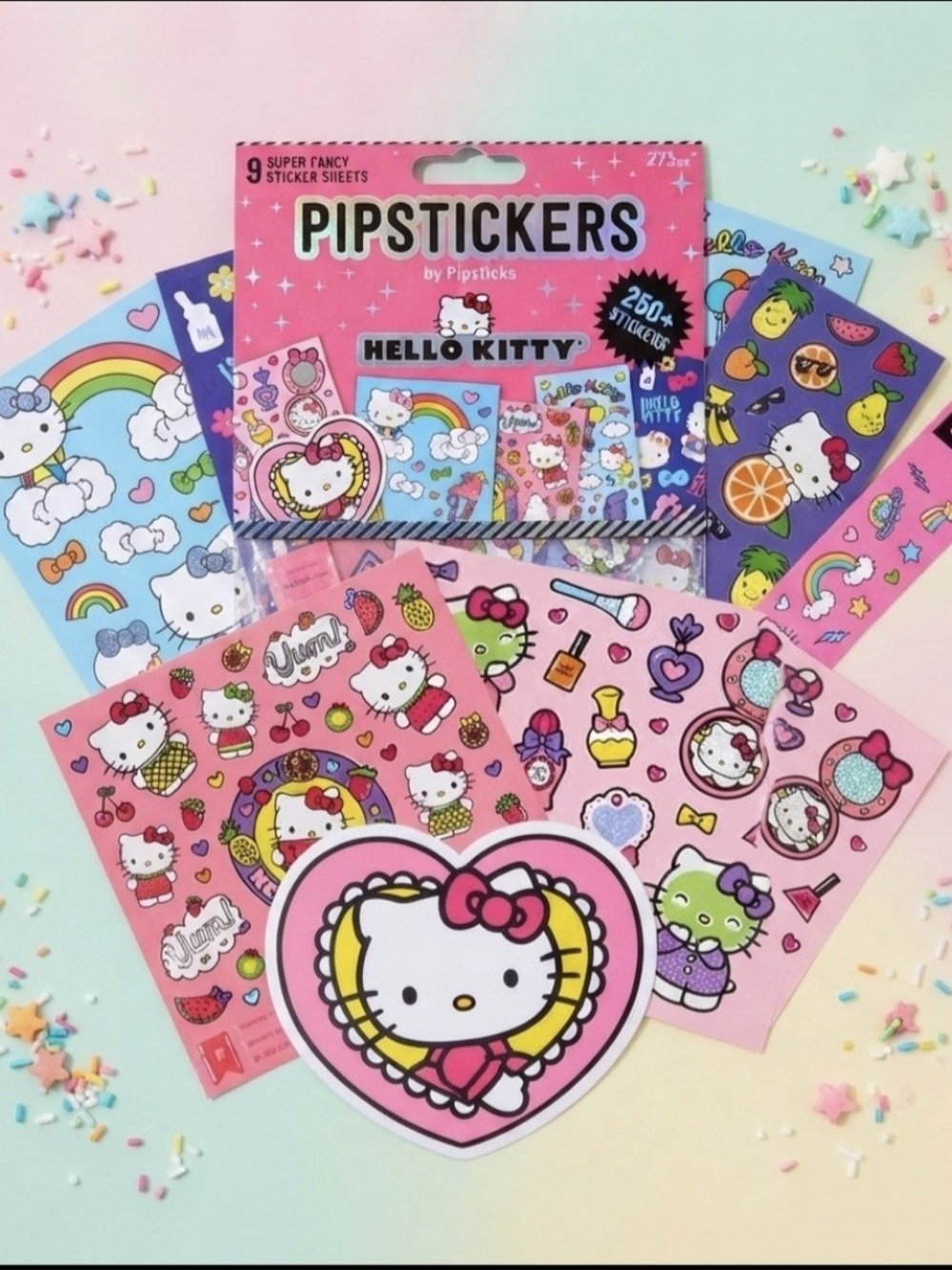 Hello Kitty Pink Sticker Pack - Cute Assorted Stickers